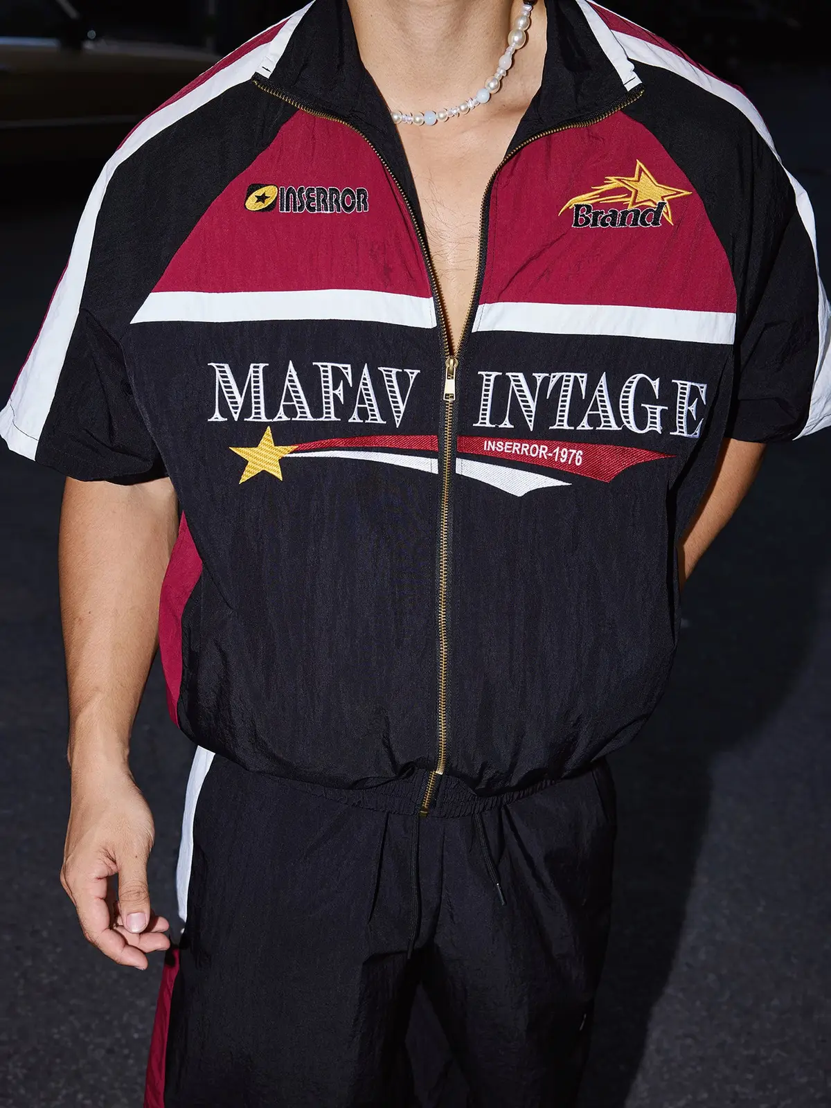 Vintage Racing Jacket and Shorts Set | The Korean Fashion
