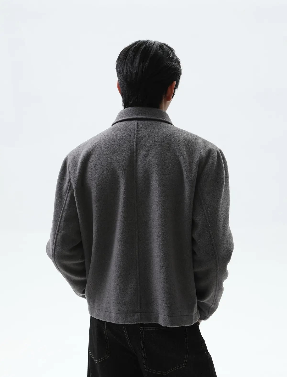 Wool Blend Single-Breasted Short Coat | The Korean Fashion