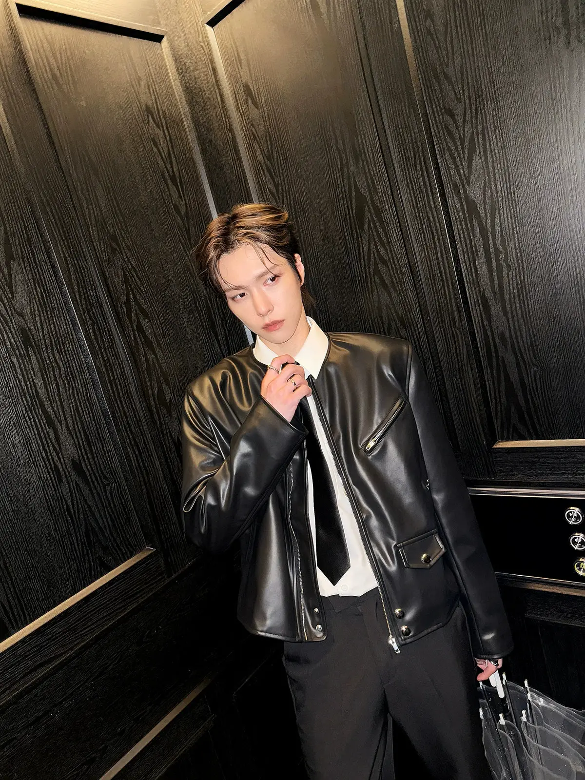 Zipper Motorcycle Short Leather Jacket | The Korean Fashion