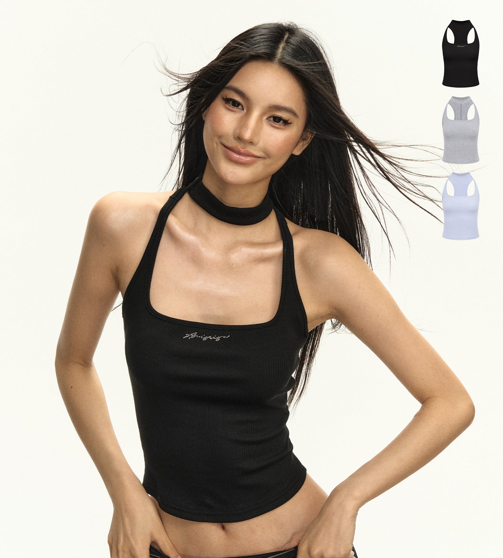 Retro Halter Neck Sleeveless Camisole | The Korean Fashion