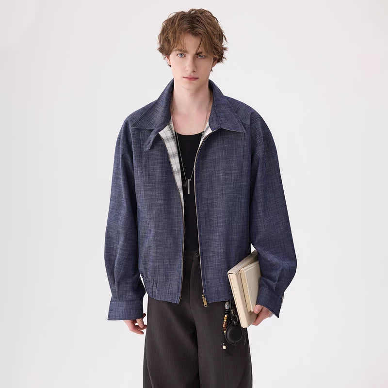 Reversible Tencel Linen Denim Jacket | The Korean Fashion