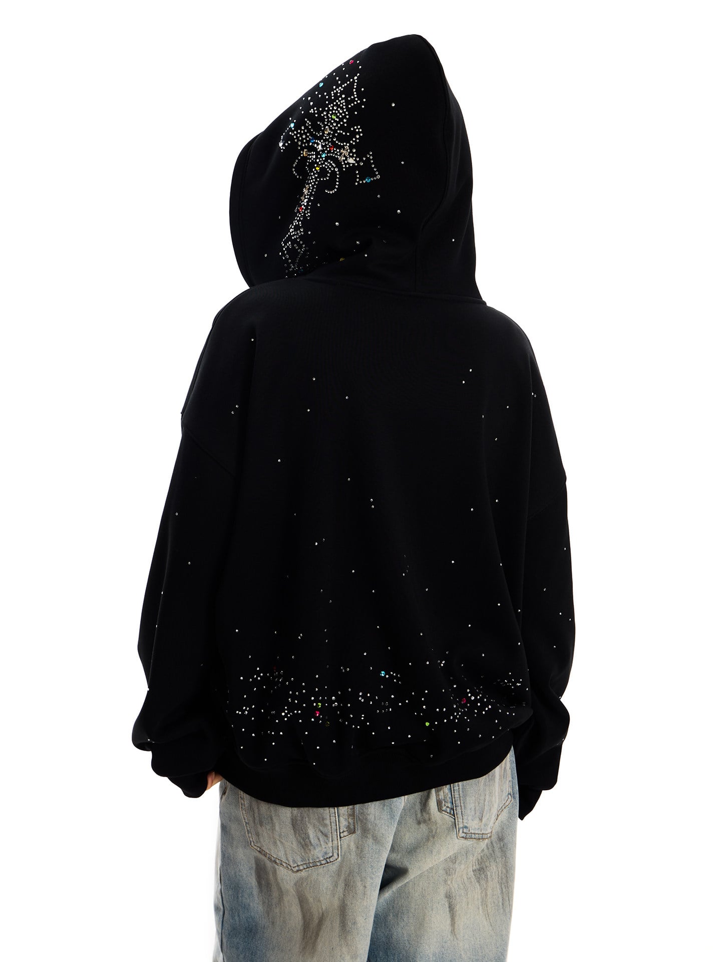 トップス oversized bicolor hoodie. トップス oversized bicolor hoodie. Rhinestone Cross Oversized Zip