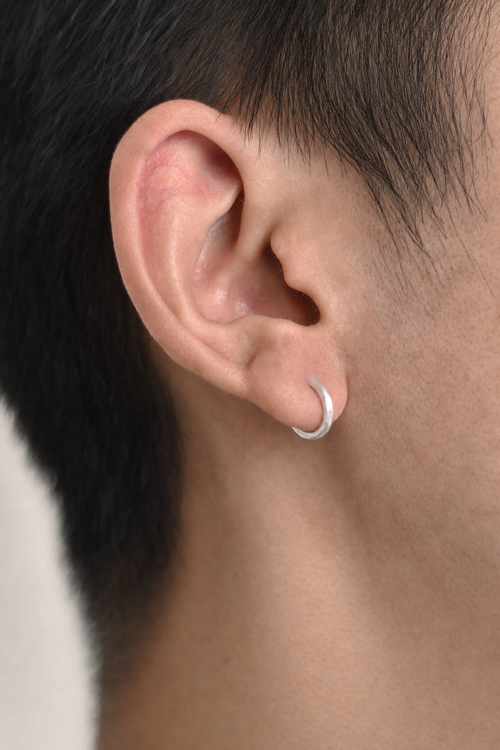 S925 Sterling Silver Brushed Hoop Earrings | The Korean Fashion