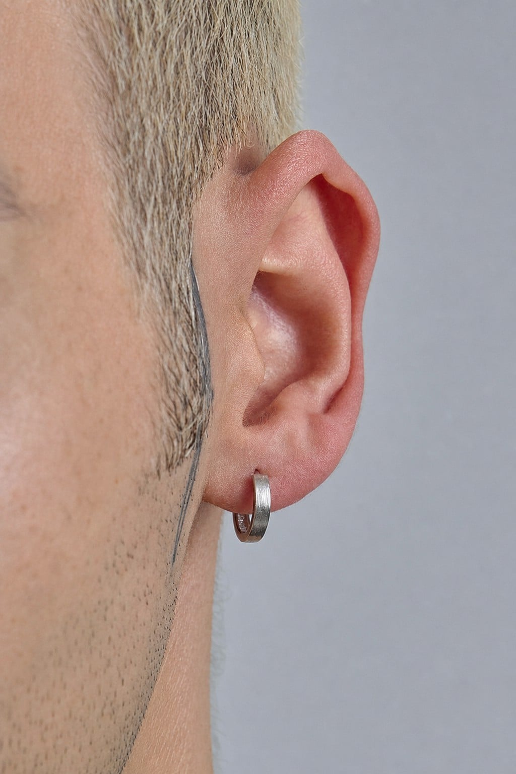 SILVER925 STUD HOOP EARRINGS/シルバー/ピアス S925 Silver Hoop Earrings | Matte Brushed Finish