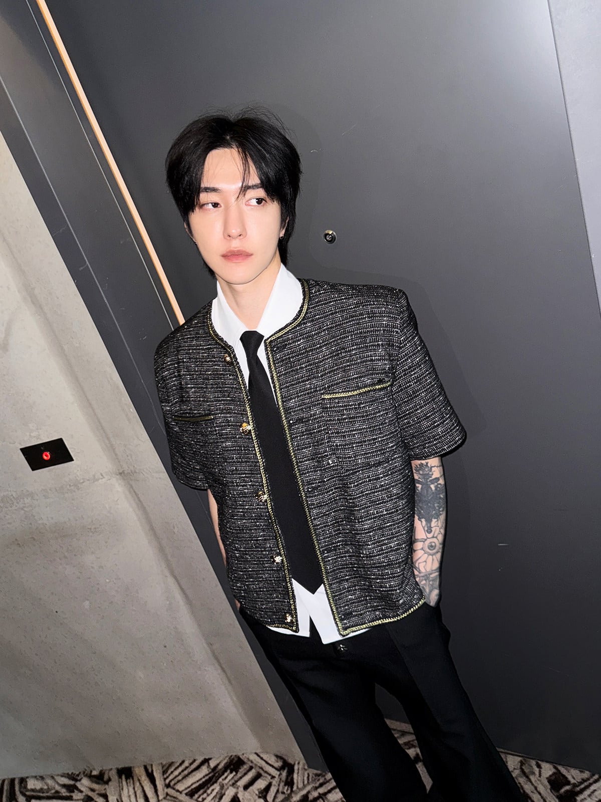 Short Sleeve Tweed Jacket | The Korean Fashion