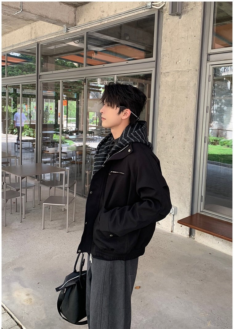 Stand Collar Zipper Coach Jacket | The Korean Fashion