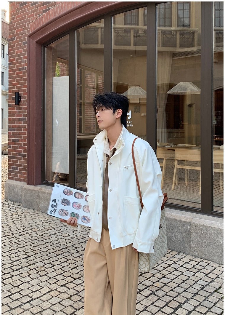 Stand Collar Zipper Coach Jacket | The Korean Fashion