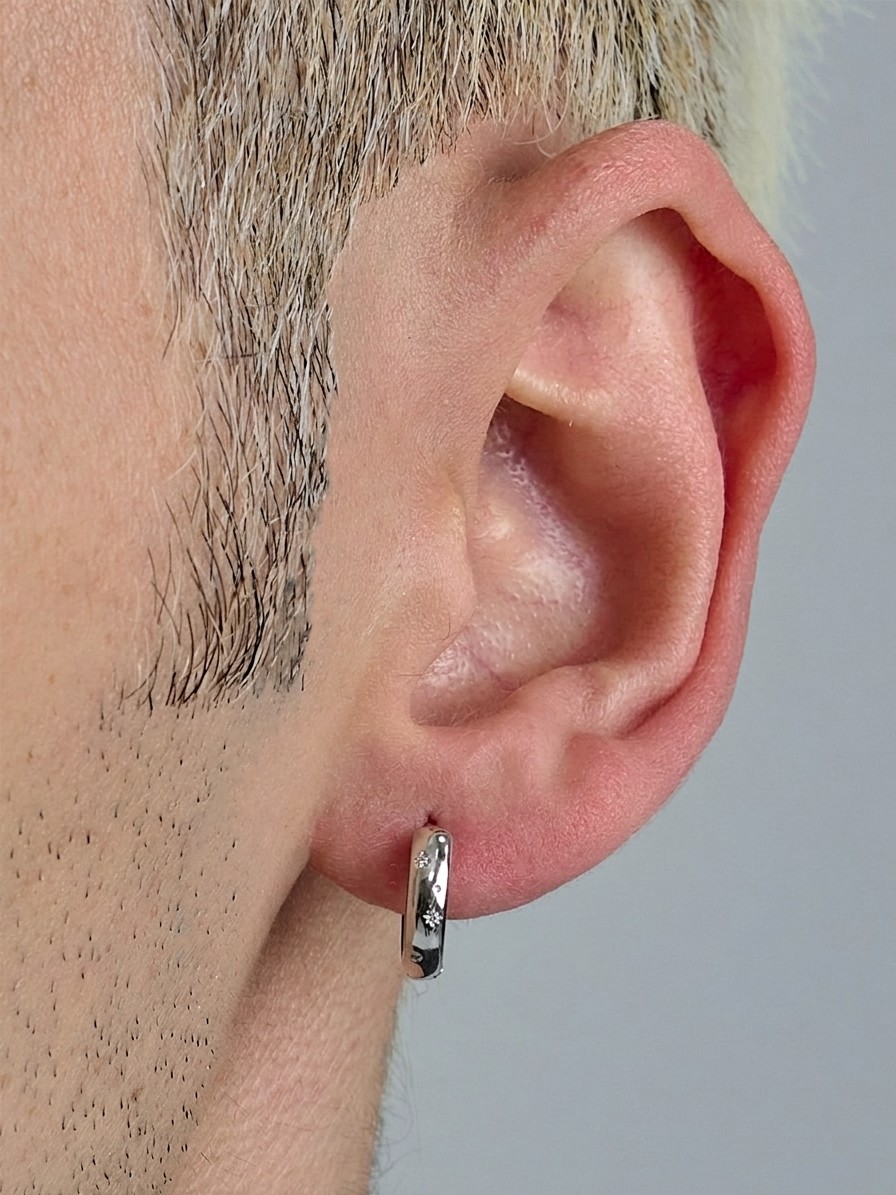 Sterling Silver Star Hoop Earrings | The Korean Fashion