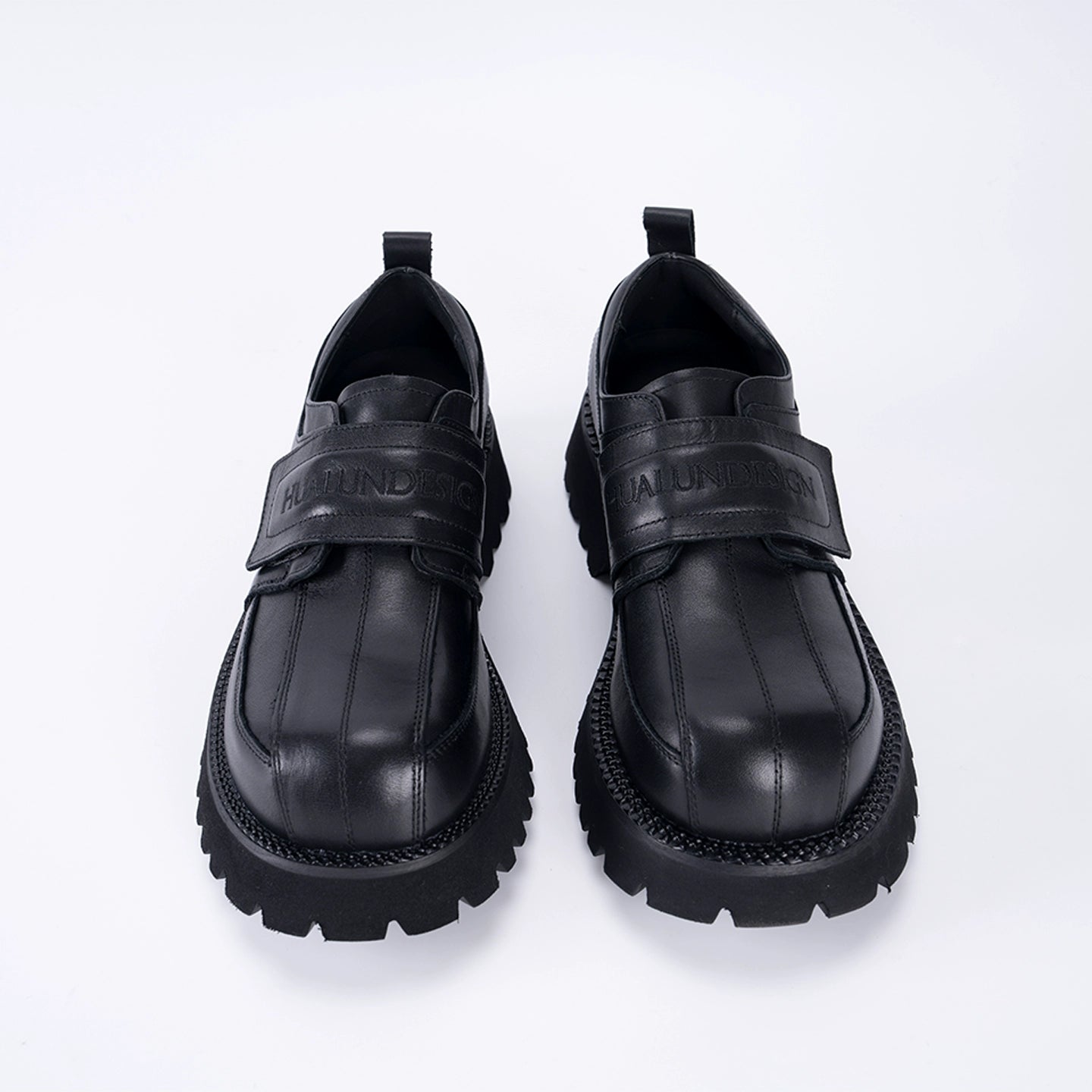 Velcro Leather Thick-Soled Shoes | The Korean Fashion